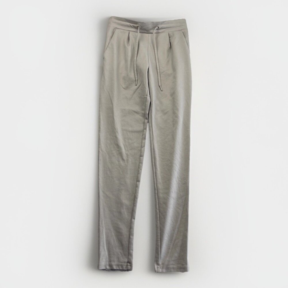 ICHI Pants Womens XS Earth Tone Gray Kate PA Stretch Drawstring Trousers Casual